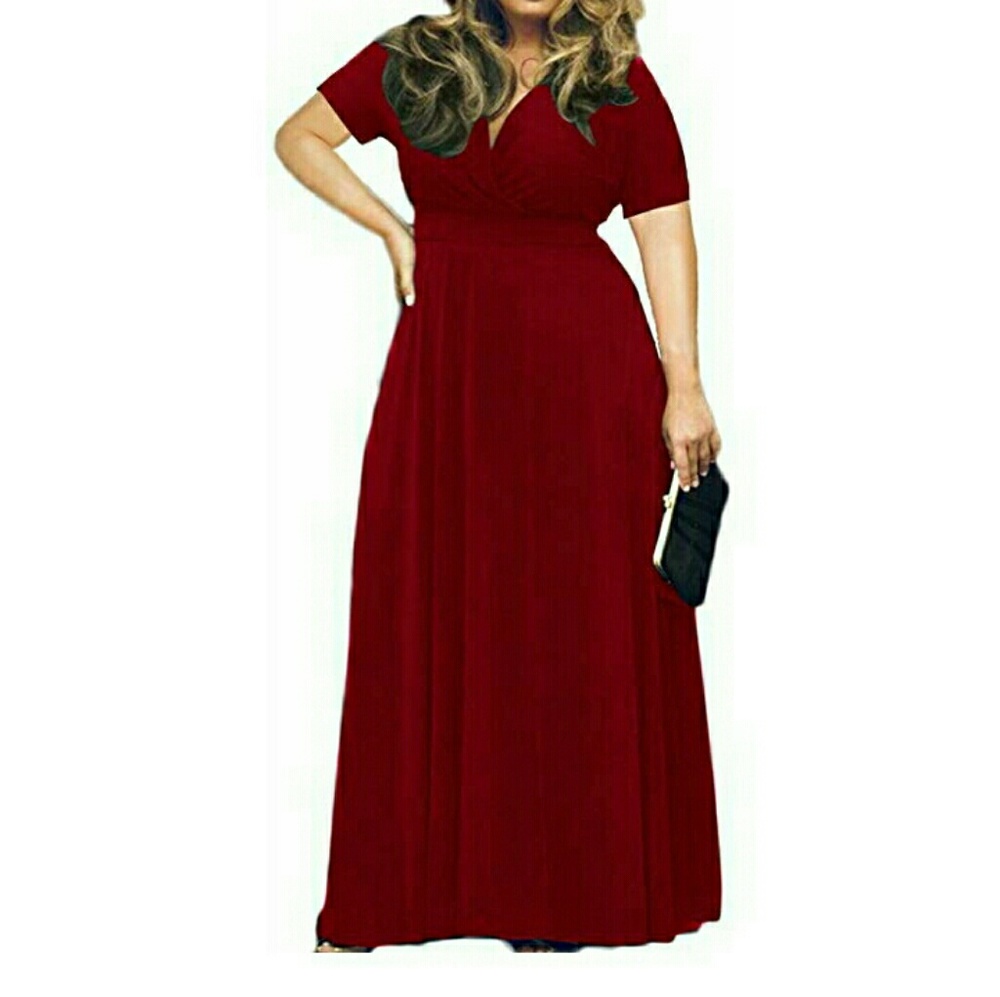 Plus size floor length evening dress